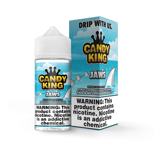 Jaws by Candy King tastes like blue raspberry and a hint of vanilla, just like the blue shark shaped gummies. (70/30 vg/pg)