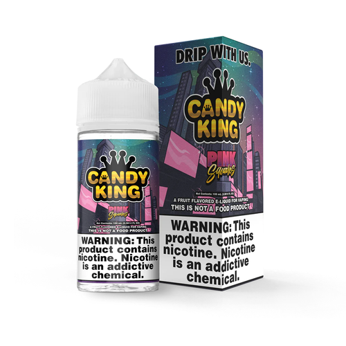 Pink Squares by Candy King features a fruity berry cream flavor profile. (70/30 vg/pg)