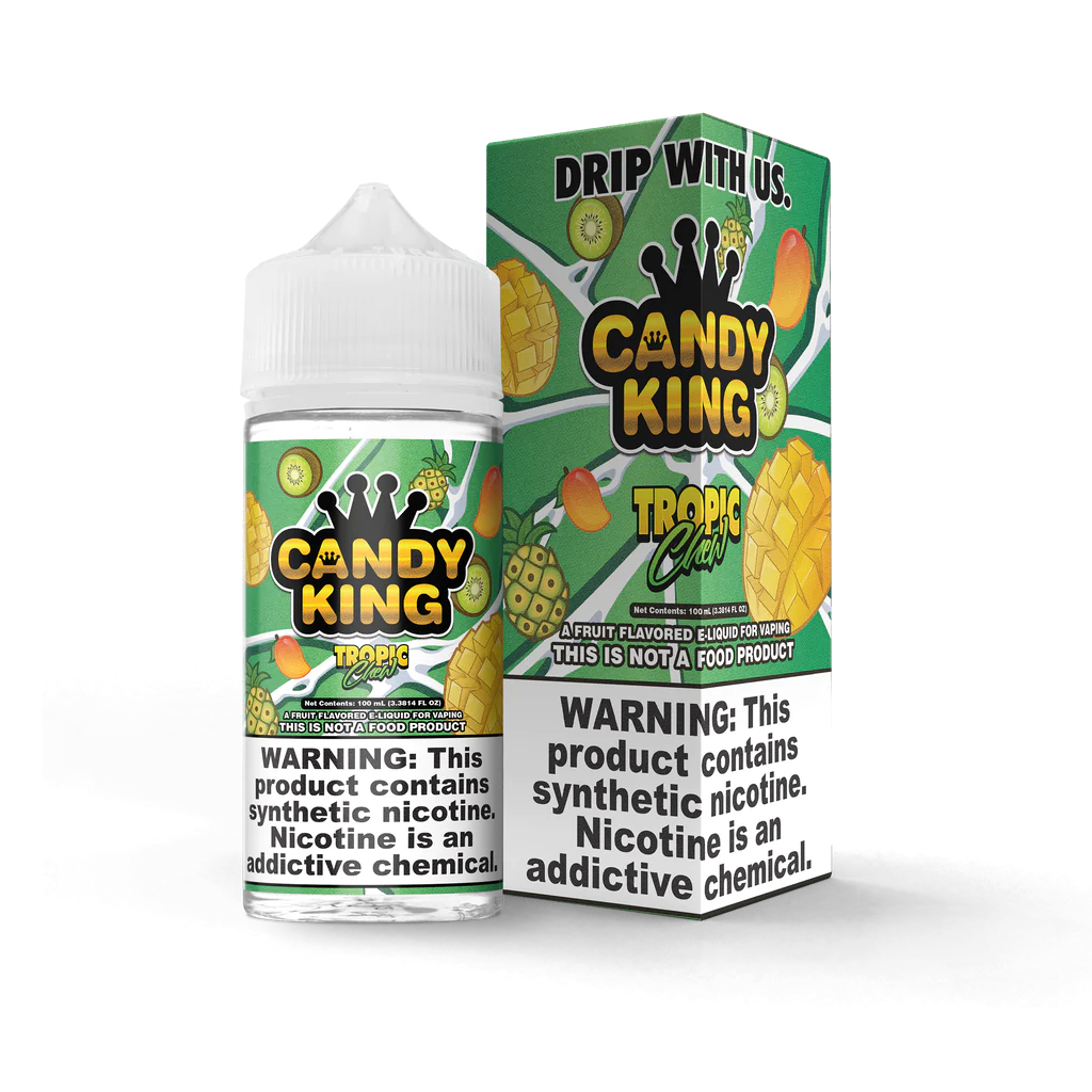 Tropic Chew by Candy King is fruit candy blend of pineapple, mango, and kiwi. (70/30 vg/pg)