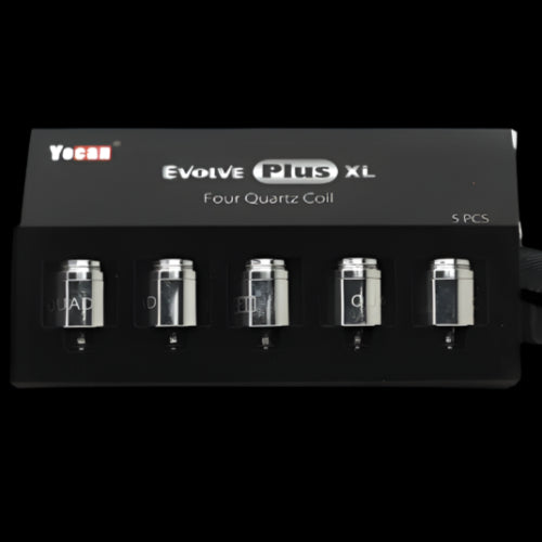 Evolve Plus XL Quad Quartz Coils (5-Pack): Specifically designed for the Yocan Evolve Plus XL Vaporizer. Boosts cloud production for an optimal vaping experience.