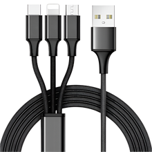Load image into Gallery viewer, Mila 10ft 3 in 1 Multi Charging Cable - Black
