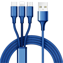 Load image into Gallery viewer, Mila 10ft 3 in 1 Multi Charging Cable - Blue

