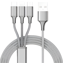 Load image into Gallery viewer, Mila 10ft 3 in 1 Multi Charging Cable - Grey
