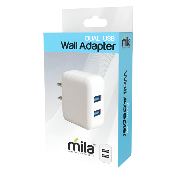 Mila USB 2-Port Wall Adapter
