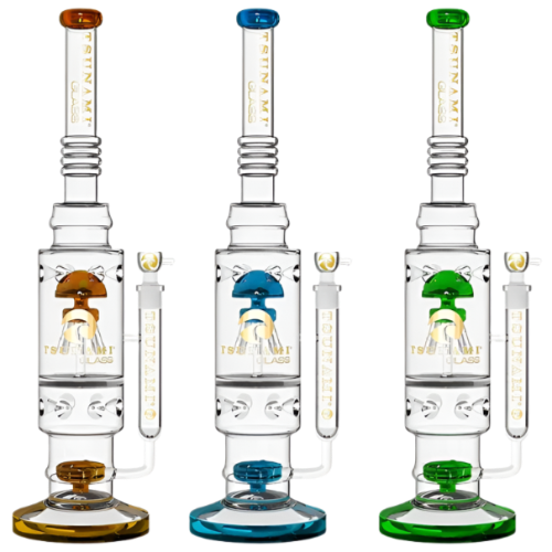 Dive into a superior smoking journey with the Tsunami Triple Honeycomb Heart Perc 17